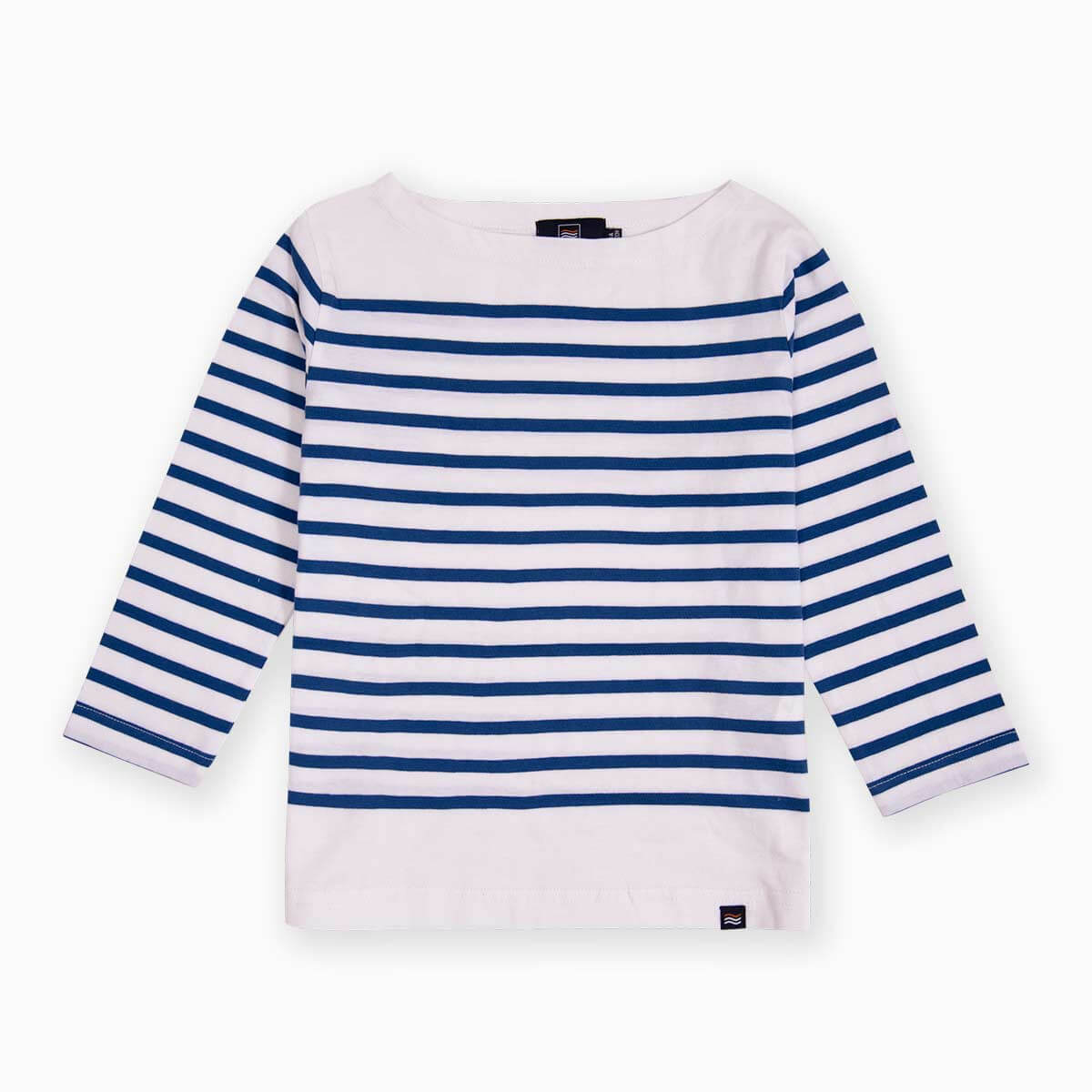 Jolie marinière à manches longues pour enfant dans le style Marine nationale.